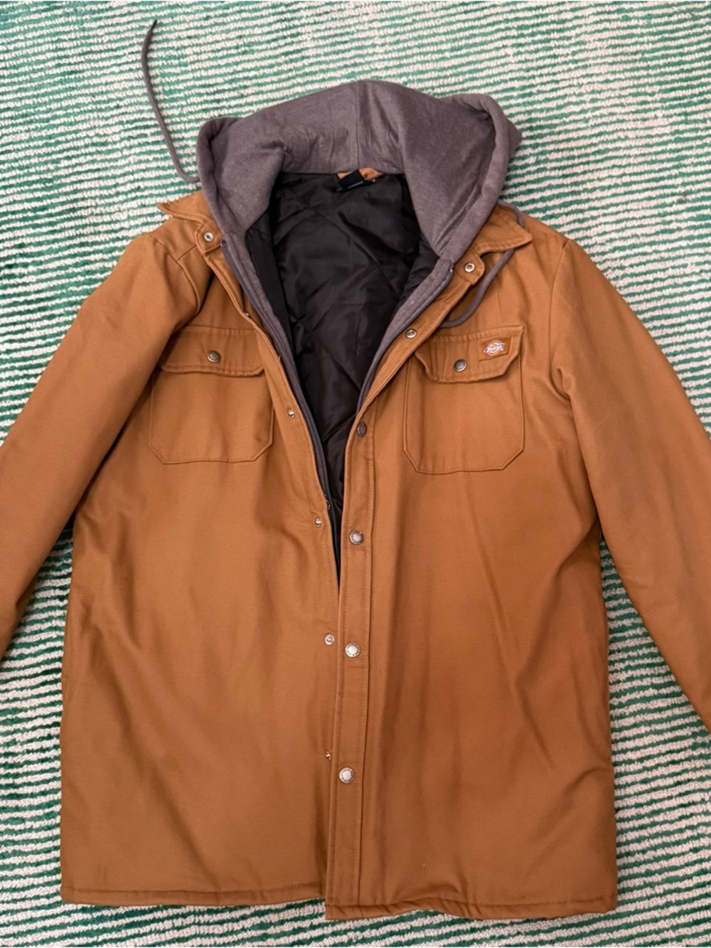 Dickies Brown Hooded Field Jacket with Gray Lined Hood